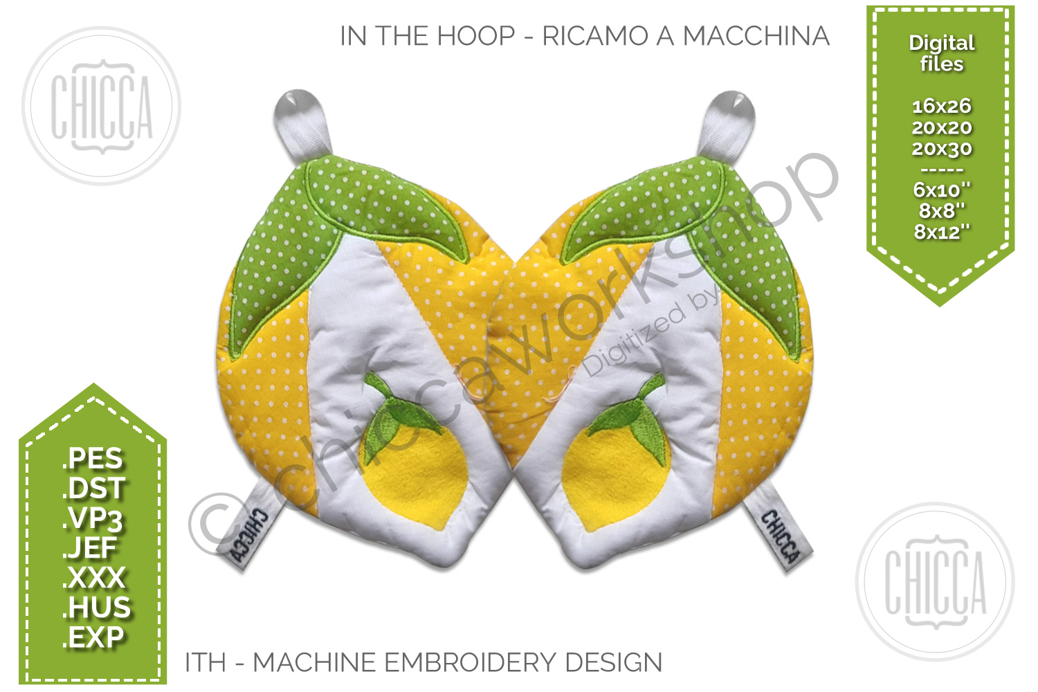 ITH Presina Limone - Ricamo a macchina con tutorial